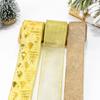 2M Christmas Ribbon Gold Silver Polyester Gliter Ribbon DIY Xmas Tree Bow Ornaments Kids Gifts Packaging Navidad Home Decoration
