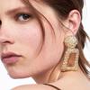 New Vintage Earrings Women Gold Color Geometric Statement Earring Metal Earing Hanging Fashion Jewelry Wedding Accessory