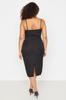Women's Style Plus Size Black Fitted Asymmetrical Cut Woven Dress