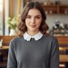 Layered Faux Collar Chiffon Removeable Collar Decorative Neckwear For Business Outfit And Casual Clothing Enhancer