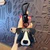 Trendy Leather Car Keychain Cute Puppy Design Backpack Charm Keyring Pendant Gift For Animal Lovers