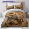 African Animals Pattern Bedding Set Quilt Cover Pillowcase Home Decor Gift (1 * Duvet Cover + 2 * Pillowcase, Without Core)