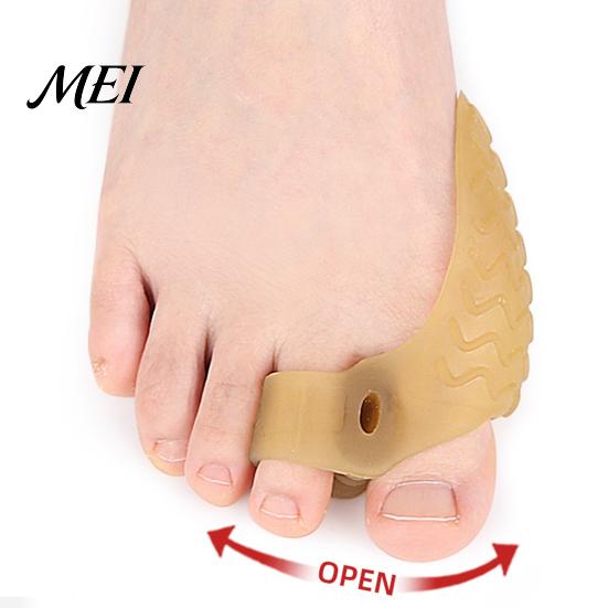Anti-slip Toe Separator 1 Pair for Overlapping Toes, Soft SEBS Bunion Corrector, Double Double-hole Spacer Hole Foot Hallux Valgus, Breathable