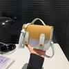 Chic Stylish Color Block Pu Small Shoulder Bag For Women Trendy Crossbody Handbag