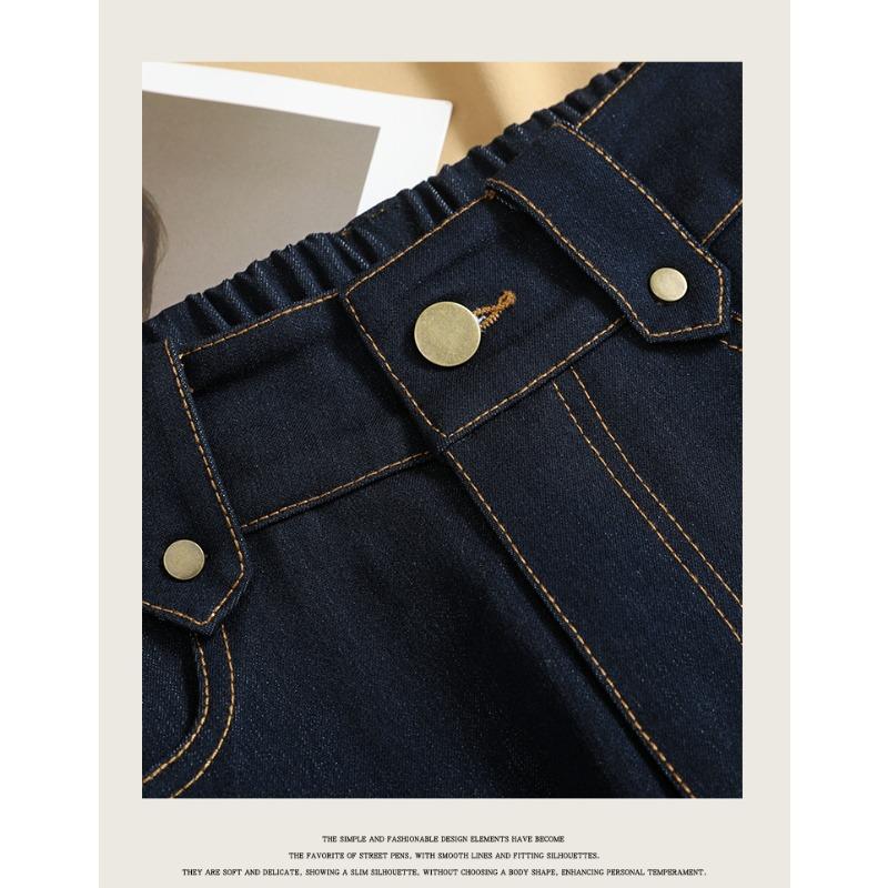 DIMANAF 2025 Autumn Winter Plus Size Women Pants Lady Long Pants Oversized Loose Casual Bottoms Thick Denim Jeans