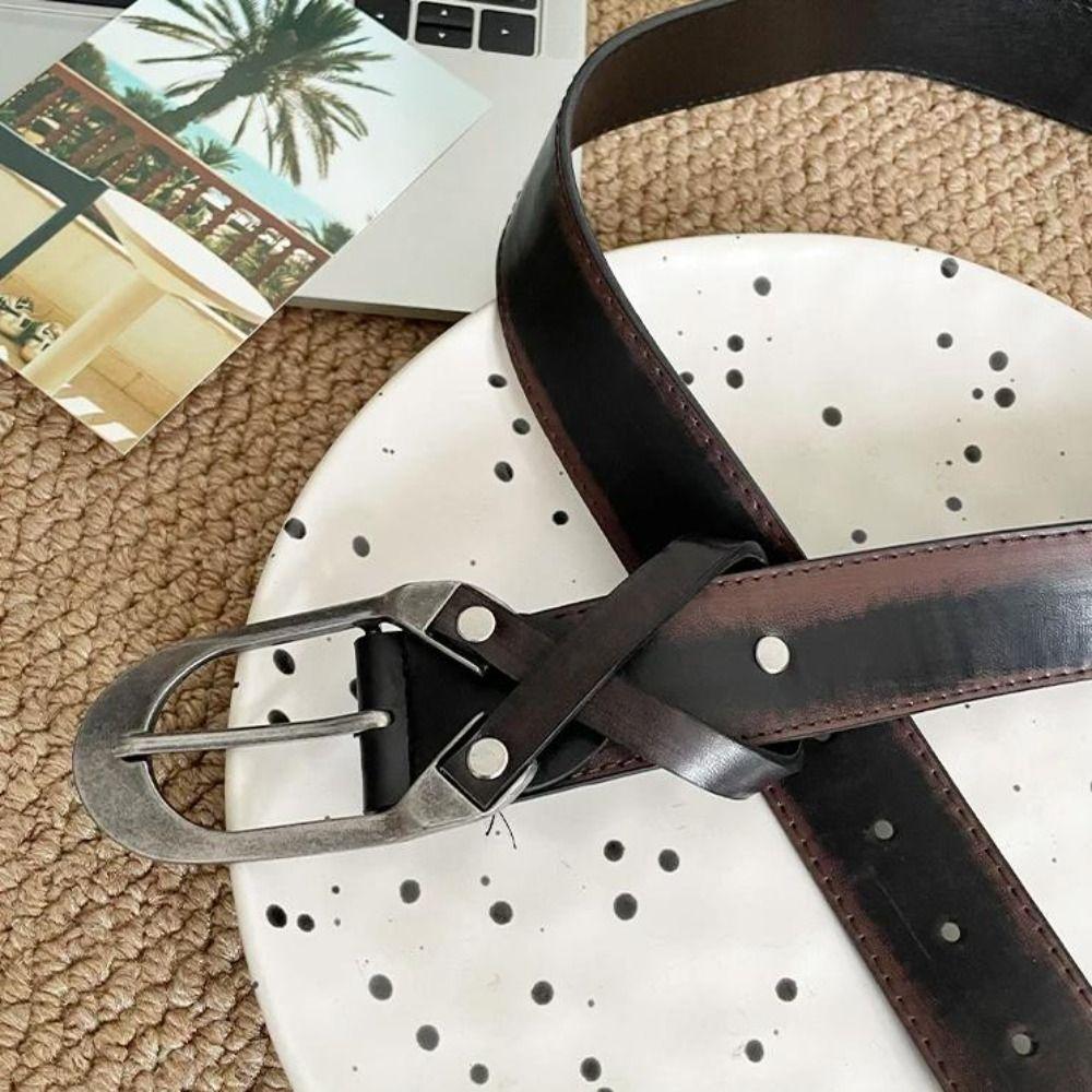 Y2k Women's Belt Pu Leather Dress Jeans Belt Trendy Cross Waist Belt  Waist Accessories