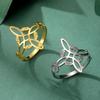 LIKGREAT Vintage Hexenknoten Ring für Damen Herren Edelstahl Fingerringe Wicca Schutz Glücksbringer Amulett Heidnischer Schmuck Geschenk