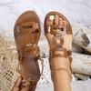 Women Sandals 2025 Summer New Comfortable Dress Shoes for Women Simple Open Toe Beach Flat Sandals Fashion Roman Flats Sandals