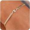 14K Gold Silver Bracelets for Women Girls - Evil Eye Diamond Cuban Link Heart Pearl Everyday Jewelry