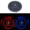 WEARB1 2025 W124 W210 1pcs Car Accessories Led Car Logo Cup Lights Smart Luminous Water Coaster For Mercedes Benz AMG A B R G Class GLK
