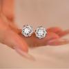 Fashion Flower Wrapped Windmill Stud Earrings Real Moissanite 925 Silver Earrings for Women Engagement Jewelry