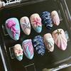 Summer European American 3D Strawberry Cherry Almond Nail Art Gel Tips