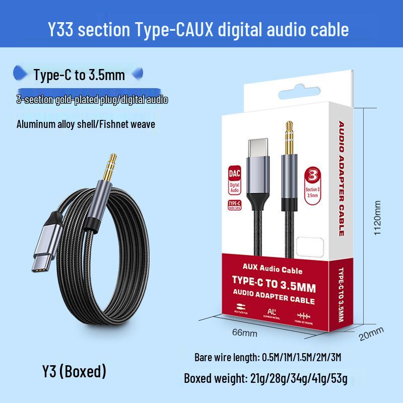 Typ C auf 3,5 mm Audiokabel für Kopfhörer, Computer, Autos, Mikrofone, Telefone und Live-Übertragungen