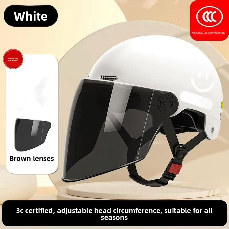 Electric Battery Car Helmet Women's Summer Sun Protection Breathable Hard Hat Motorcycle Riding Helmet Four Seasons Half Helmet