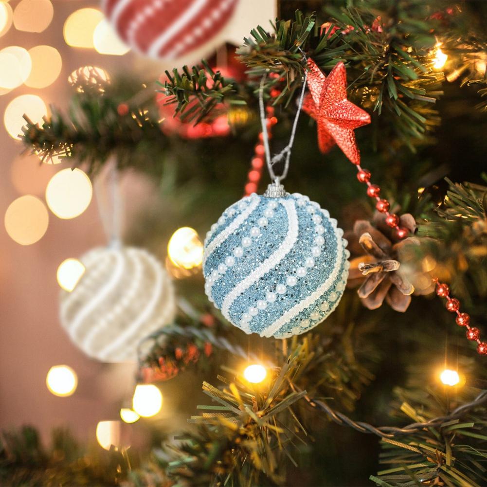 8cm Christmas Balls Ornament Christmas Tree Hanging Balls Glitter Christmas Tree Decor Home Decor New Year Navidad Gift
