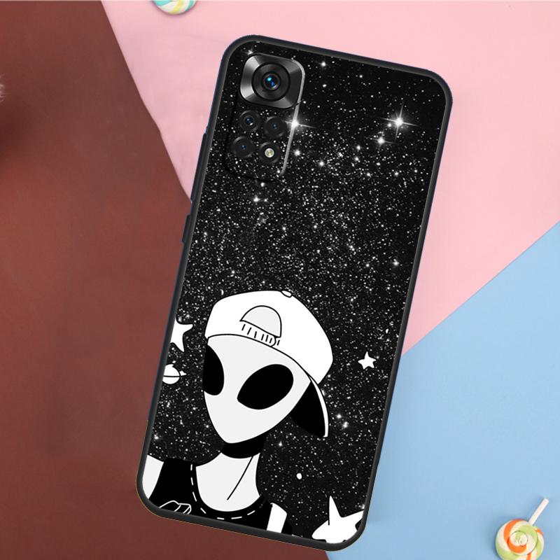 Aesthetics Cute Cartoon Alien Cover For Xiaomi Redmi Note 13 14 Pro 12 11 9 10 9S 10S 11S 12S Redmi 14C 10C 12C 13C Case