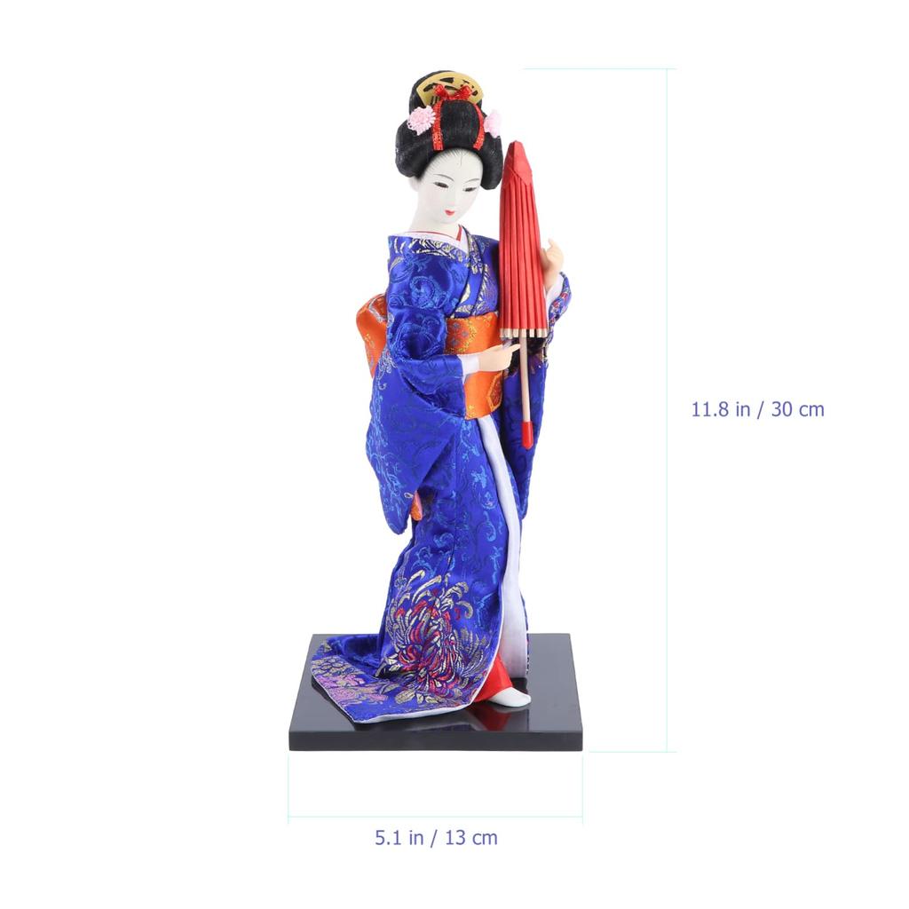 GANAZONO Japanese Doll, Dancing Maiko Geisha Doll, Japanese Souvenir, Present, Decoration, Room Decoration, 30cm (Gray)