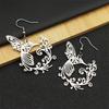 Stainless Steel Flower of Life Hummingbird Dangle Earring for Women Men Gold Silver Color Animal Birds Love Earrings Jewelry
