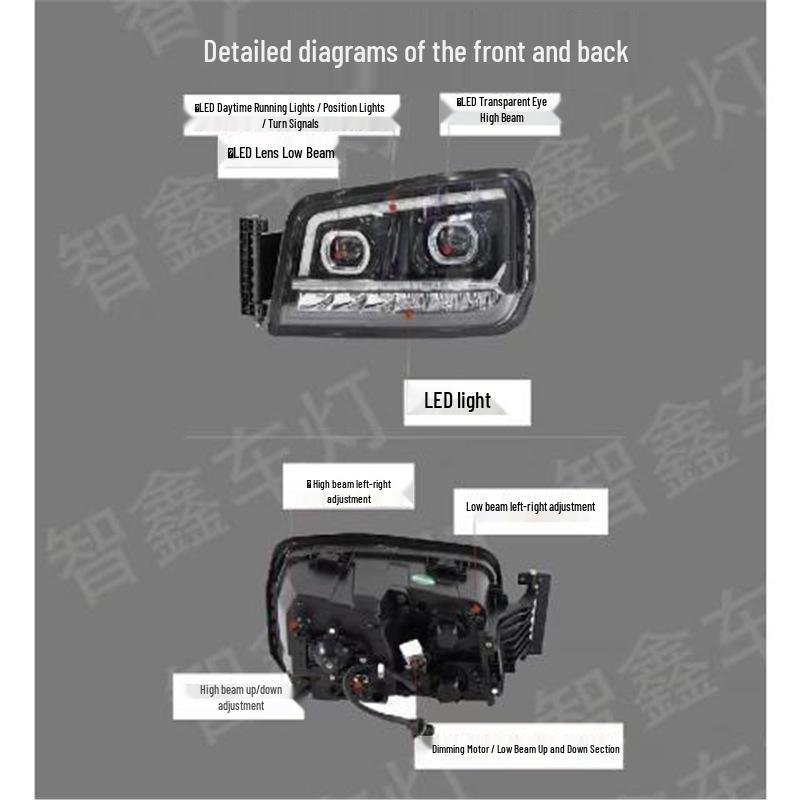Shaanxi Auto M3000/X3000/H3000 Full LED Bi-Beam Super Bright Laser Headlight Assembly