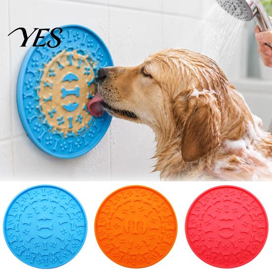 Slow Lick Feeding Mat Pet Food with Strong Suction Cup, Bone Paw Print Design Dog Eating Bowl Accessory Mat, for Preventing Choking Feeder