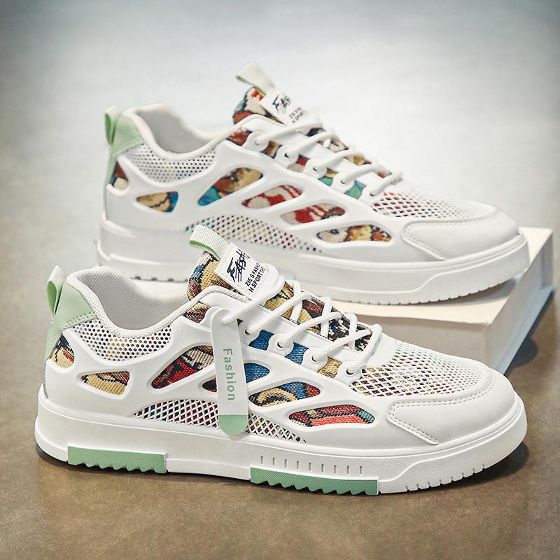 

2024 Летние мужские туфли на плоской подошве, удобные и дышащие, модные, на шнуровке, модные туфли для скейтбординга, новые мужские кроссовки 44