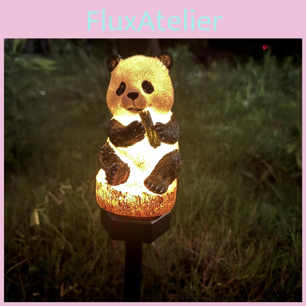 Solar Panda Lawn Decor Resin Animal Landscape Light With Energy Efficient Led For Garden Pathway