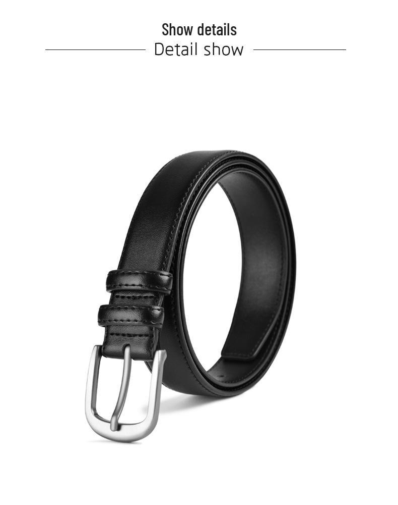 2023 Women's Genuine Leather Black Pin Buckle Wide Belt for Jeans