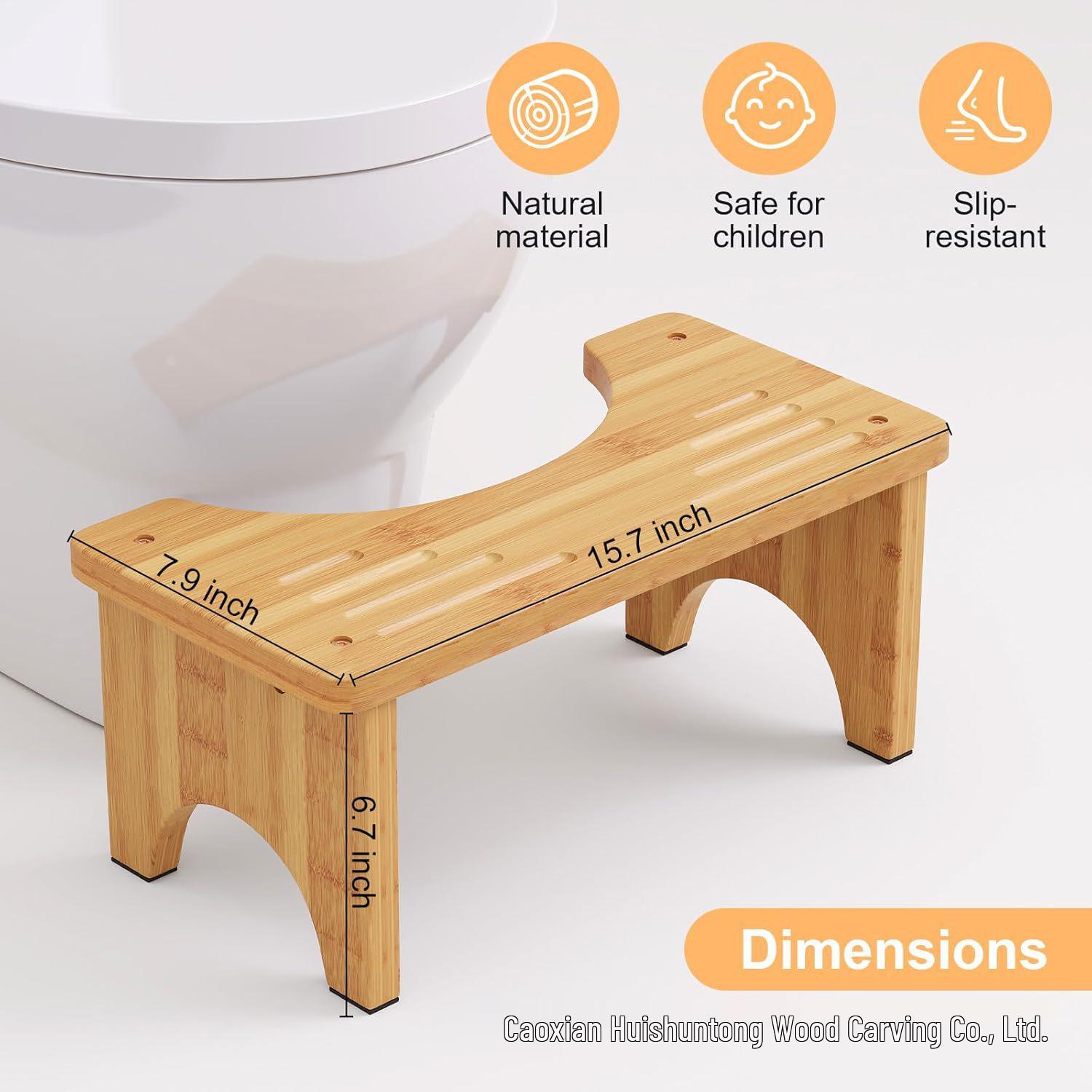 Adjustable Bamboo Toilet Stool