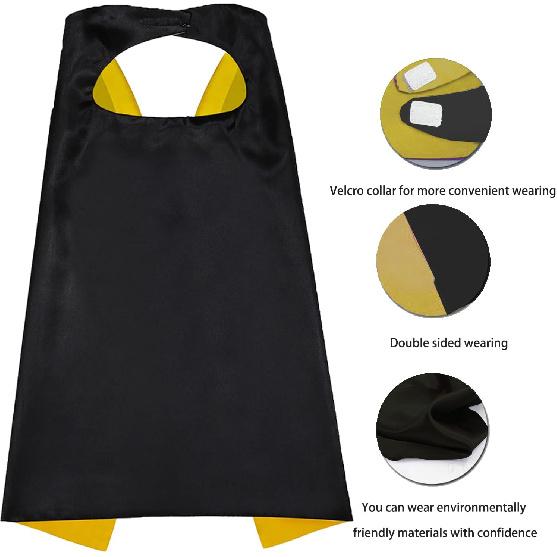 Halloween Capes and Mask for Kids 4-10 Year Double Side cape Costume Cosplay Dress Up Kids Cape Toy for Boys