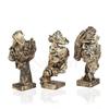 Set of 3 Men Expression Statue Showpiece Figurine Lucky Decorative Items