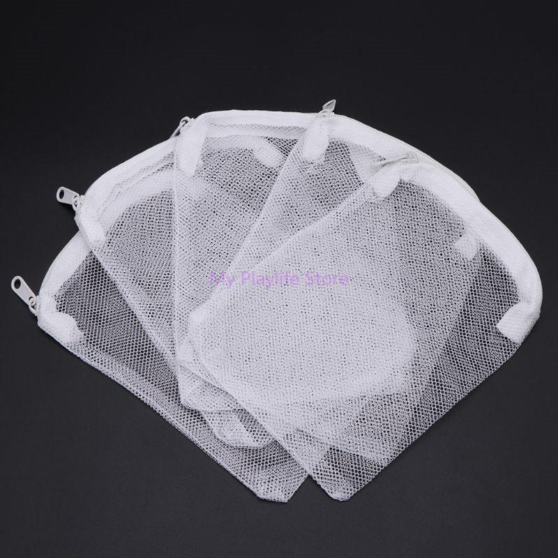 

5 Pcs Aquarium Filter Net Bag Fish Tank Pond Mesh Bags Zipper Net bag For Bio Ball Active Carbon Isolation Storage 10x15cm белый