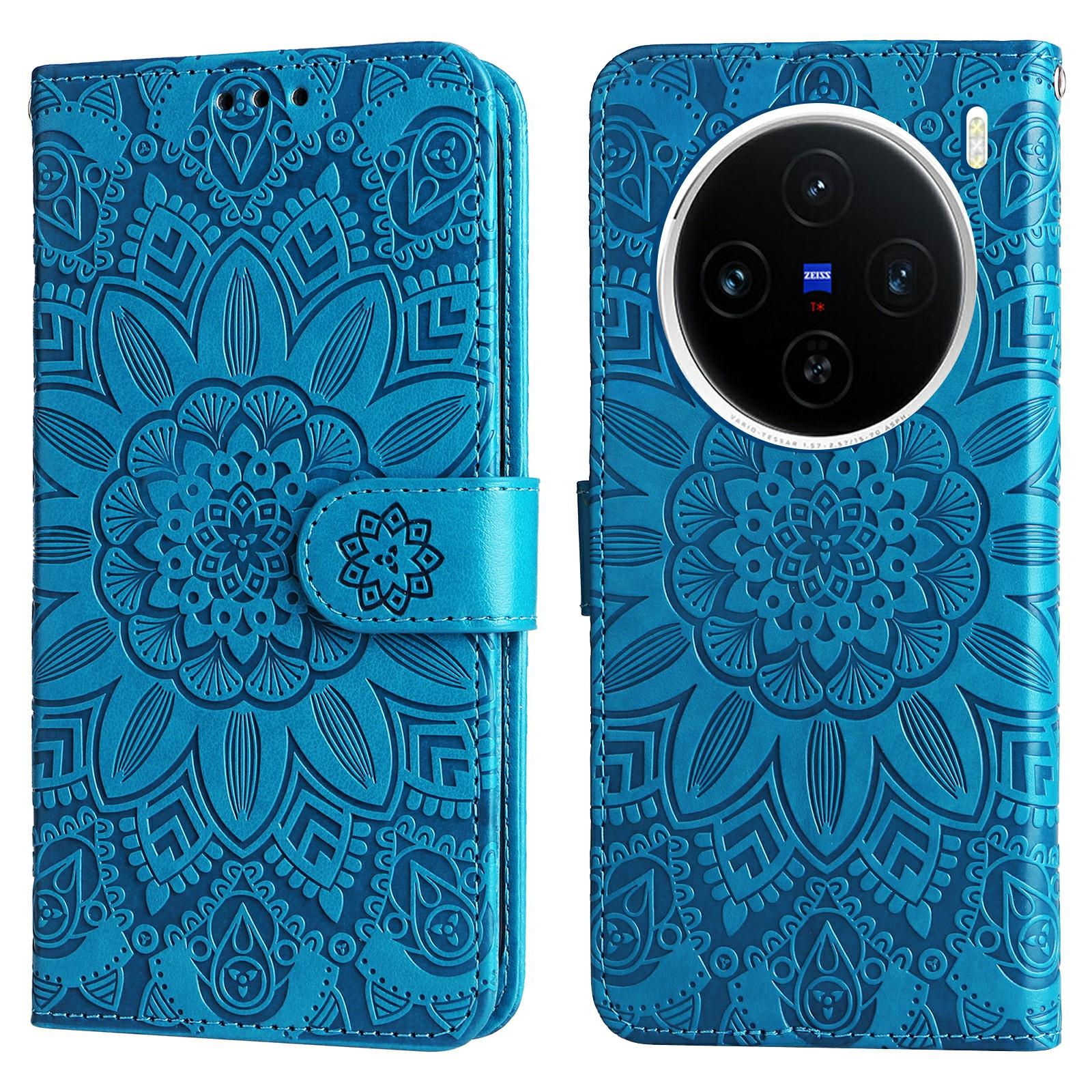 For vivo X200 5G Case Sunflower Imprint Leather Wallet Phone Cover B