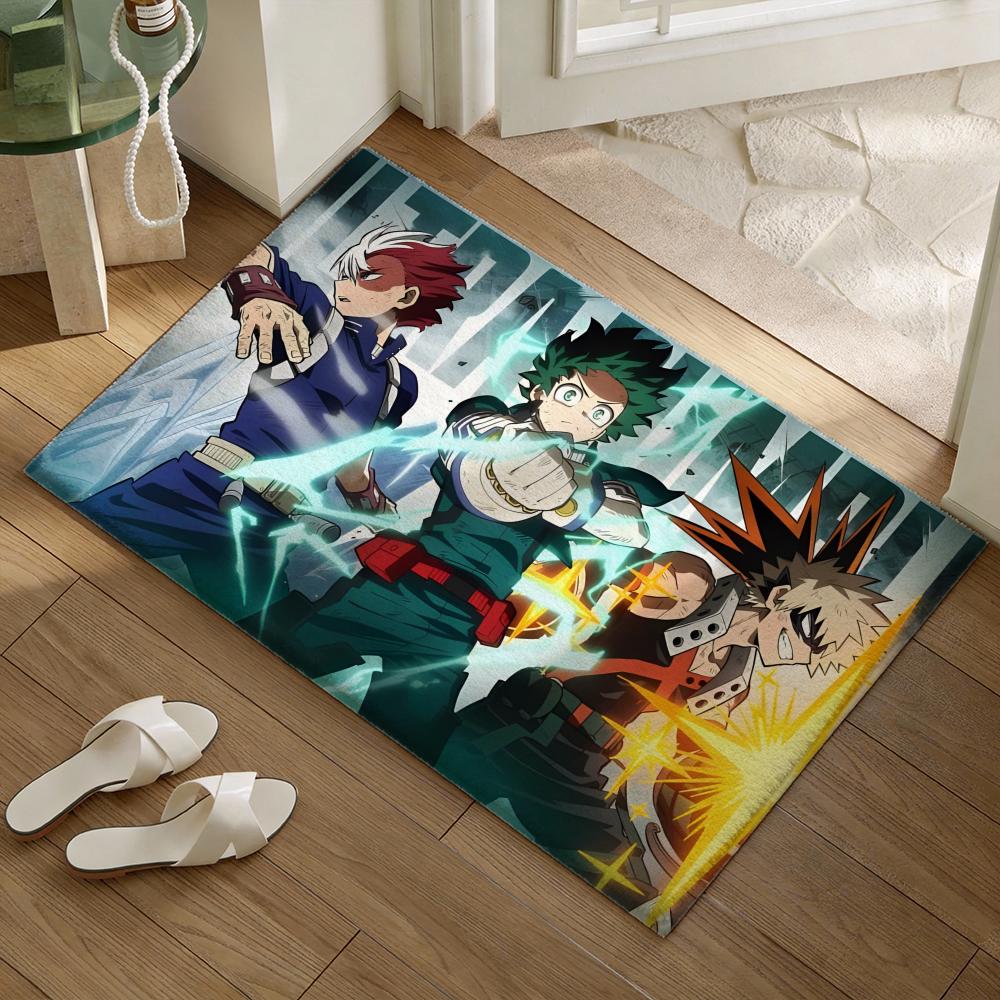 My animeHero A-Academia Floor Mat Soft Flannel Non-Slip Door Mat - Thickened Rug for Living Room Home Decor