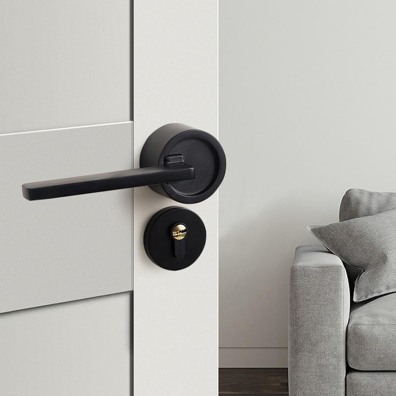 Nordic Door Handle Simple Indoor Mechanical Lock Bedroom Study Office Wooden Door Handle Split Lock