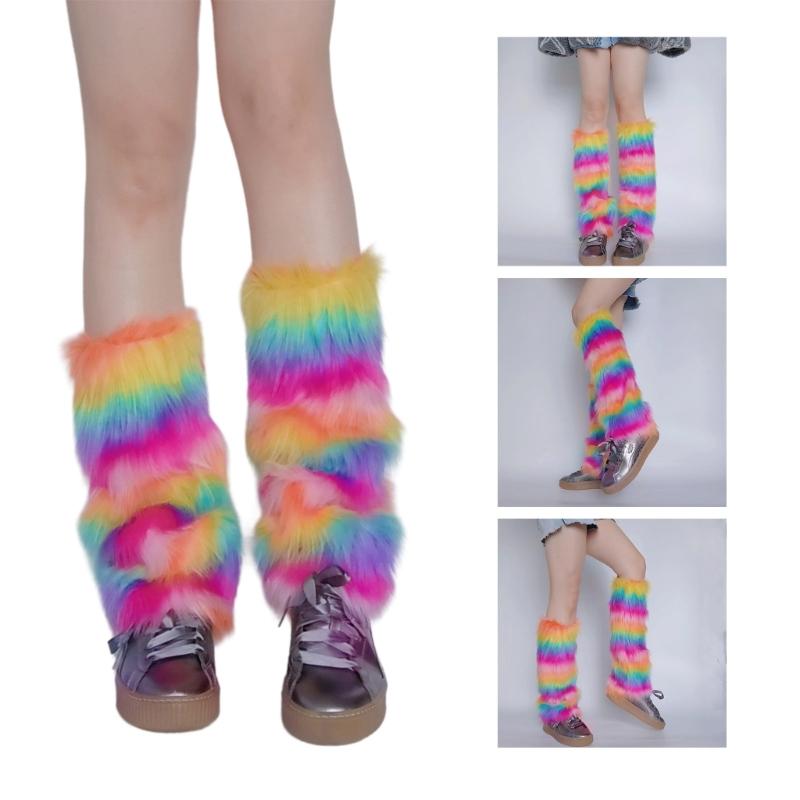 Womens Furry Party Costume Sexy Faux Furs Fuzzy Long Boots Shoes Cuffs Cover Leg Warmers/Boot Sleeves/Boot Covers Gifts