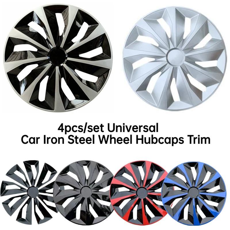 4PCS/set Universal Car Iron Steel Wheel Hubcap R14 R15 R16 Inch Replacement Hub Caps Wheel Rim Cover PP Tire Accessories