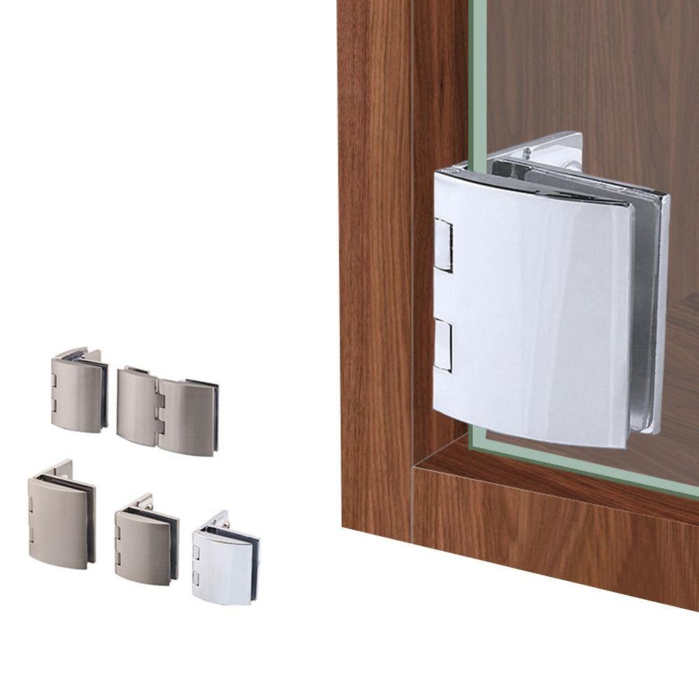 Brushed Nickel Glass Door Hinge Embedded Gate Hinges Accessories Cabinet  Door Hinge
