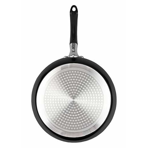 Pearl Metal Frying Pan, Black, 28cm, Induction Compatible, Deep, Mega Marble, HB-4373