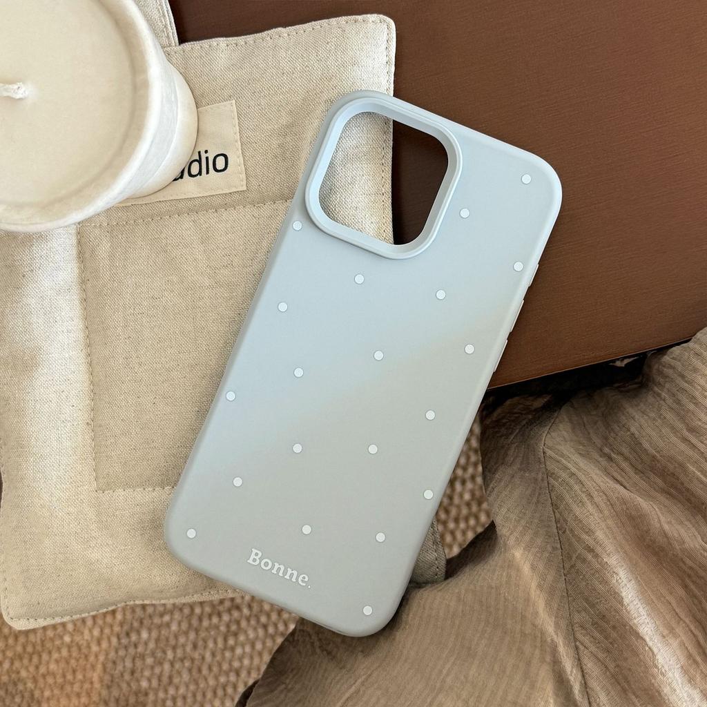 Applicable To IPhone16 Apple Phone Case 17promax Simple Solid Color Polka Dot 1314 Korean 12 Silicone