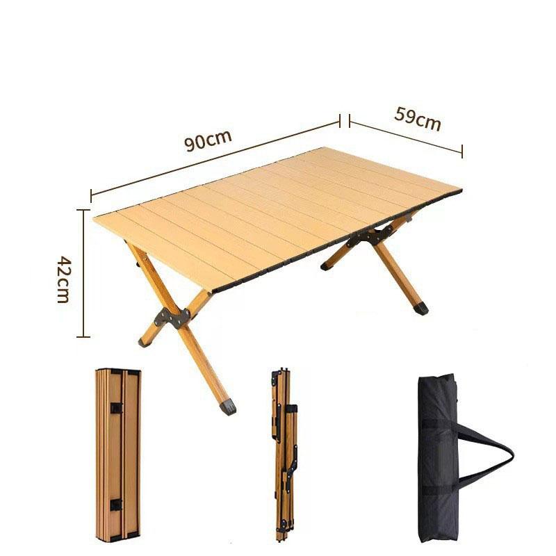 Rolling Fold Table Aluminum Camping Table Portable Picnic Table with Carry Bag Lightweight Outdoor Desk for Beach Hiking Travel