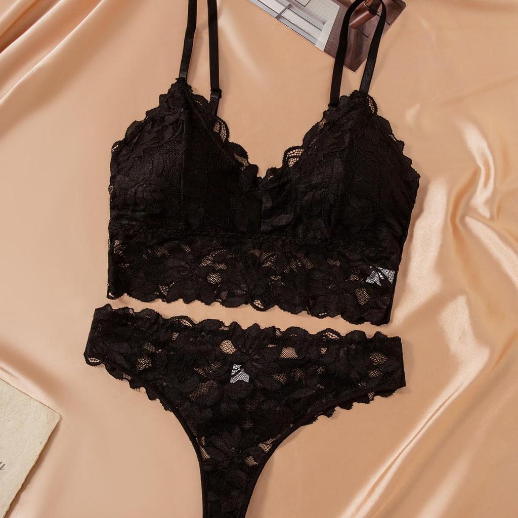 Plus Size Sexy Russian Lace Bra & Thong Set