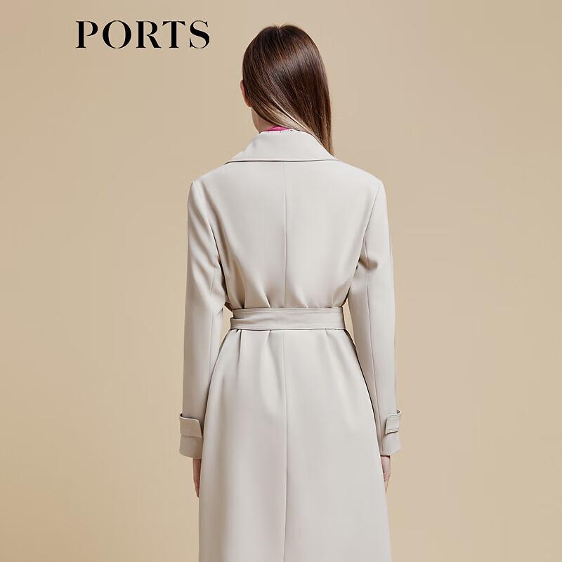 PORTS Women's Long-Sleeve Mid-Length Trench Coat