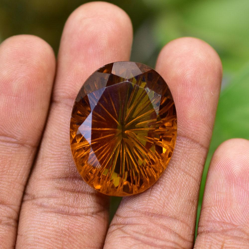 Natural Orange Topaz 54.8 Ct Oval Cut   Flawless Loose Gemstones For Him