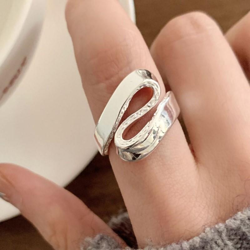 VENTFILLE 925 Sterling Silver Geometry Line Ring for Women Hollow Out Design Fashion Versatile Minimalism Jewelry Gift Dropship