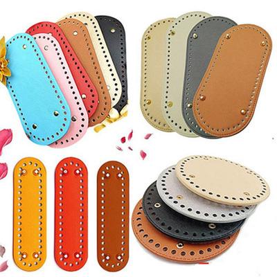Parts DIY Handmade Bottom With 52 Holes Bag Accessories PU Leather Long Bag Bottom for Knitted Bag