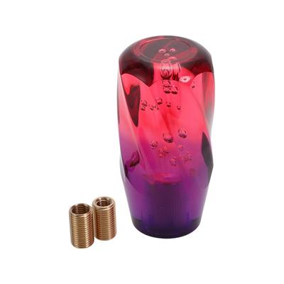 INFINAUTO 1 Set 10cm Universal Auto and Manual Car Gear Shift Knob with 2 Adapters Acrylic Red Purple