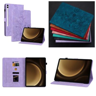 For Samsung Galaxy Tab S9 FE+ (Galaxy Tab S9 FE+ Wi-Fi SM-X610;Galaxy Tab S9 FE+ 5G SM-X616B).PU Leather Exquisite Floral Embossed Design Tablet Case