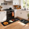 Indoor Entrance Mat 2Pcs/Set Halloween Kitchen Rugs, Anti Slip Absorbent Floor Mats, Pumpkin Black Cat Ghost Designs, Decorative Rugs for Living