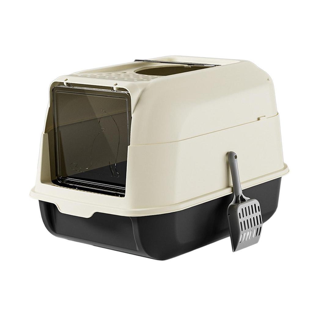 Cat Litter Box with Lid Front Entry Top Exit Fully Enclosed Hooded Large Cat Potty Cat Toilet Kitty Litter Pan for Growing Cats