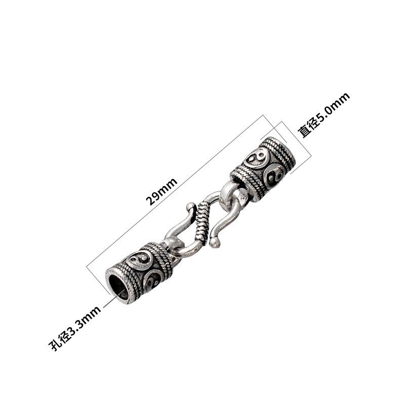 

Застежка для серебряного ожерелья 925 пробы для кожаного шнура - DIY аксессуар для браслета из тайского серебра